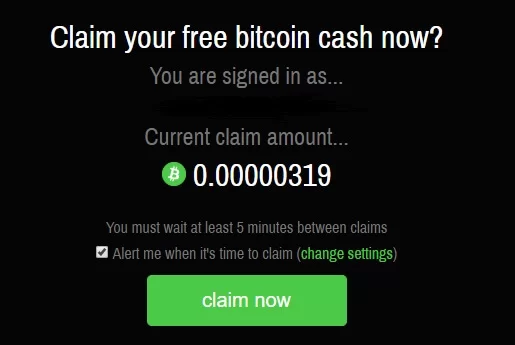 Faucet claim amount
