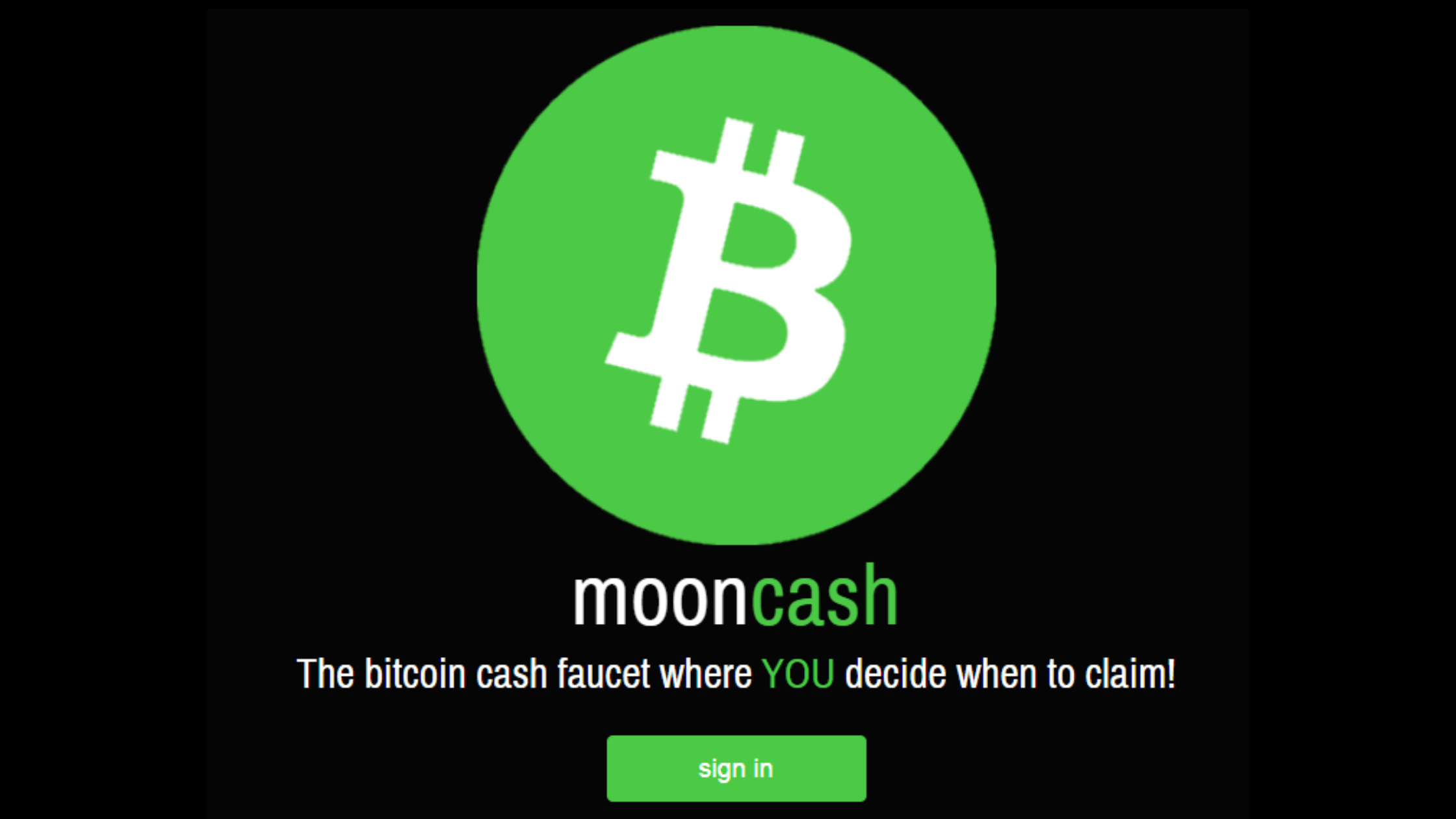 Moonbitcoin.cash faucet homepage showing claim button and active bonus multiplier rates