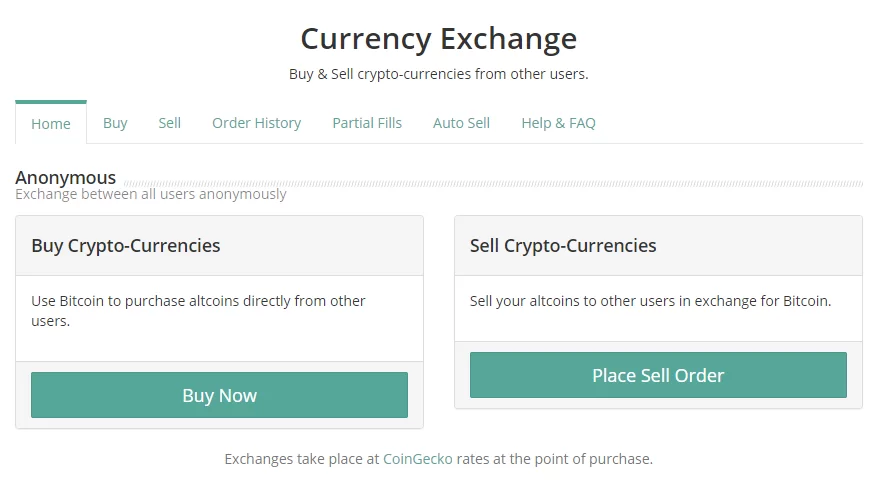 Screenshot of the currency conversion tool